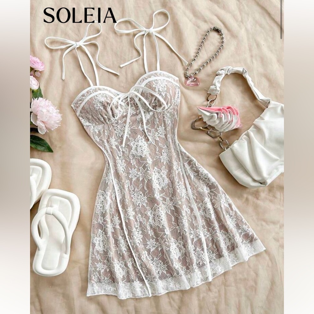 SHEIN White Lace Chemise